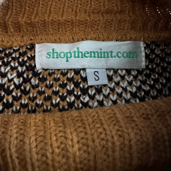 Mint Julep Boutique Oversized Turtleneck Leopard Sweater Dress Size Small - Picture 9 of 9